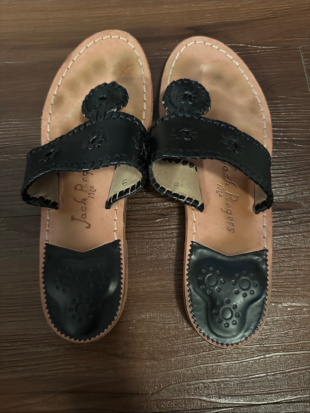 Jack Rogers Black Leather Sandals